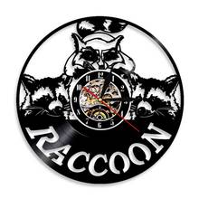 Raccoon Art Decorative Wall Clock Modern Design Animal Vinyl Clock Personality Wall Decor Home Clock Wall Watches 2024 - buy cheap