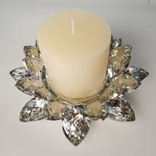 Crystal Lotus Candle Holders Glass Flower Candle Tea Light Holder Candlestick Home Decoration Gift Buddhist Candlestick 2024 - купить недорого