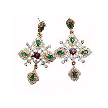 Fashion Design Elegant Cross Baroque Retro Earrings European Court Style Crystal Women Fancy Work Baroque Earring Jewelry 2024 - buy cheap