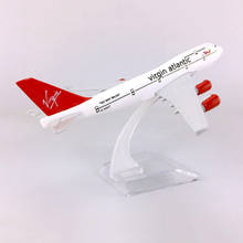 16CM 1:400 Boeing B747-400 model British Virgin Atlantic airlines with base airbus metal alloy aircraft plane collectible Show 2024 - buy cheap