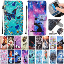 Leather Case For Huawei Y5P Y6P Y7P P10 Lite Pro E P Smart 2019 2020 Wallet Card Holder Stand Book Cover butterfly panda Painted 2024 - buy cheap