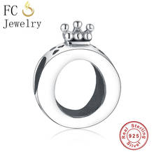 Fc jóias caber marca original encantos pulseira 925 prata esterlina anel forma coroa grânulos berloque 2018 diy para fazer presente 2024 - compre barato