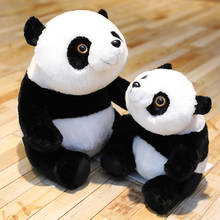 Peluche de Panda de pelo de conejo vivo para niños, muñeco de peluche suave de dibujos animados en blanco y negro, almohada de decoración del hogar, regalos, 30cm-60cm 2024 - compra barato