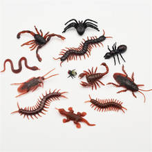 Kit de simulação de escorpião e aranha, 3 peças/conjunto, dia das bruxas, brinquedos, insetos falsos, brinquedos, truques de piadas 2024 - compre barato