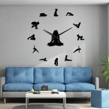 Yoga Poses DIY Giant Wall Clock Find Your Balance Meditation Wall Art Home Dcor Modern Large Wall Clock Watch Mindfulness Gift 2024 - buy cheap