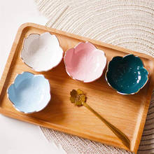 Tigela de cerâmica com flor sakura, prato de cerâmica, flor de cerejeira, prato com molho, prato de flores para cozinha 2024 - compre barato
