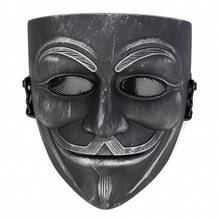 Máscara protetora de rosto inteiro, máscara decorativa tática de metal mes wargame paintball, cosplay de festa, airsoft 2024 - compre barato