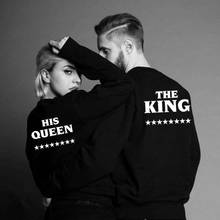 Lovers Couples Hoodie Hooded Sweatshirt Matching Casual Pullovers Tracksuits Women Men Hoodies King Queen Printed Sweatshirt 2024 - buy cheap