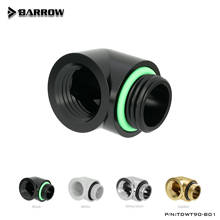 Barrow TDWT90-B01-Adaptador de montaje de 90 grados, accesorio de latón negro, blanco y plateado, rosca G1/4 '', adaptadores de refrigeración por agua 2024 - compra barato