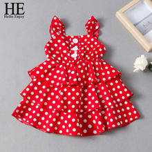 HE Hello Enjoy Fashion 2021 Girls Summer Dress Baby Clothes Toddler Kids Baby Girls Sleeveless Ruffle Floral Princess Dress 2024 - buy cheap