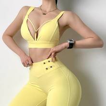 2 Pieces Yoga Sets Women Sexy Shockproof Bra&Lift Hip Push Up Leggings Gym Clothing High Stretchy Fitness Tracksuits Sportswear 2024 - buy cheap