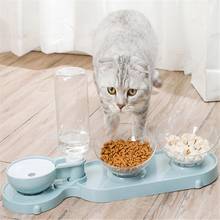 NEW Pet Dogs Cats Double 3 Bowls Food Water Feeder Container Dispenser For Dogs Cats Drinking High Quality Pet Products 2024 - buy cheap