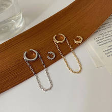 Aomu-clipes de orelha simples de metal, 1 peça, vintage, borla longa, dourada, prateada, para mulheres, joias sem piercing 2024 - compre barato