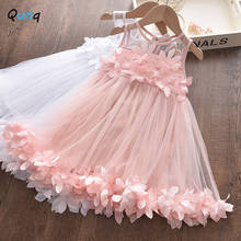 Qunq-vestido de princesa infantil feminino, sem mangas, infantil, 2, 3, 4, 5, 6 anos, para festa de verão, roupa de malha 2024 - compre barato