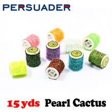 Carrete atado de moscas de 15 yardas, 7mm, chenilla midge de cactus, colores nacarados, spiky, ninfa, torax, materiales de envoltura 2024 - compra barato