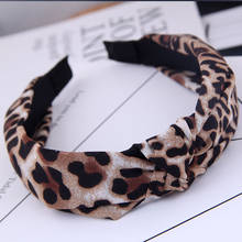 2020 New Cute Women Girls Floral Design Leopard Pattern Knot Hairband Hair Hoop Hair Accessories 2024 - buy cheap