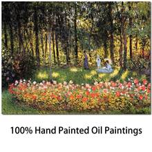 art landscape The Artists Family in the Garden Claude Monet impressionism Handmade oil painting High quality 2024 - buy cheap