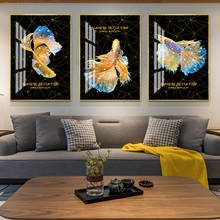 Pintura goldfish e honra de porcelana de cristal, sala de estar 5d, pintura cravejada de diamantes, imagens de decoração de parede de casa 2024 - compre barato