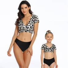 Bañador Sexy de leopardo para madre e hija, ropa de baño para madre e hija, trajes de Bikini para mamá, traje de baño a juego familiar 2024 - compra barato