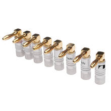8PCS Nakamichi 4mm Right Angle 90 Degree Gold-Plated Banana Plug For Video Speaker Adapter Audio Connector 2024 - buy cheap