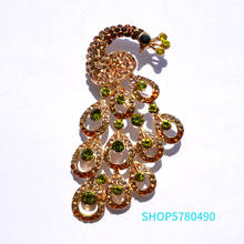 Broche de pavão em strass, joias da moda, broche feminino elegante, ornamento para festas, roupas de festa 2024 - compre barato