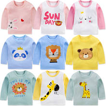 2021 Spring Baby Boy t Shirts 3Pcs/Set Toddler Girl Cute Tops Long Sleeves Cotton Clothes For 1-5 Years Kids Casual Clothing 2024 - buy cheap