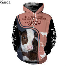 Cloocl braço veterinário animal vaca impressão 3d hoodies homens harajuku moda moletom com capuz outono unisex zíper jaqueta 2024 - compre barato