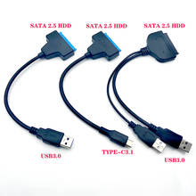 Adaptador de Cable de disco duro SATA III a USB 3,0, convertidor de 22 Pines de 2,5 pulgadas, UASP, para portátil de 2,5 pulgadas, HDD, SSD 2024 - compra barato