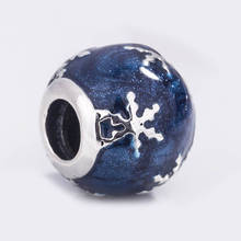 Authentic S925 Silver  DIY Jewelry Wintry Delight Charms fit Pandora Bracelet Girl Lady Birthday Gift Midnight Blue Enamel 2024 - buy cheap