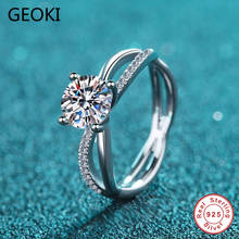 Geoki 925 Sterling Silver 1 Ct Passed Diamond Test Round Perfect Cut D Color VVS1 Moissanite Twist Ring Luxury Wedding Jewelry 2024 - buy cheap