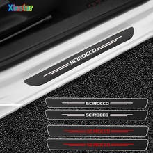 2pcs Carbon fiber NEW Car Protector Door Sill Stickers for VW Volkswagen GTI SCIROCCO 2024 - buy cheap