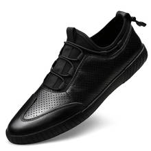 Men's Casual Shoes Genuine Leather Shoes For Male Lace-up Comfortable Mens Shoes Black Sneakers 2024 - buy cheap