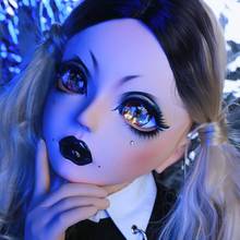 (S04) hidolls qualidade artesanal fêmea menina resina meia cabeça cosplay papel japonês bjd kigurumi máscara de boneca crossdresser 2024 - compre barato