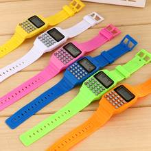Waterproof Electronic Colorful Silicone Calculator Watch Boy or Girl Student Learning Watch Counting Tools Watch Clock Relojes 2024 - buy cheap