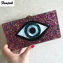 Colorful Evil Eye Acrylic Box Clutches Women Brand Shoulder messenger Flap Party Lady customized evileye purse wallet tavel Bags 2024 - buy cheap