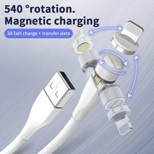 3A Magnet Micro USB Type C Cable Fast phone charging cord 360 Rotate for iphone 12 pro max 11 7 8 plus huawei p30 charger cord 2024 - купить недорого