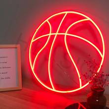 Logotipo de basquete ins personalizado presente personalizado led sinal de néon decoração da parede para o quarto barra loja clube luz exibição 2024 - compre barato