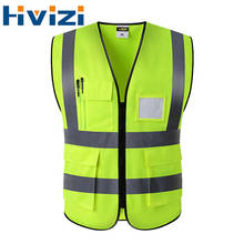 HI VIS EXECUTIVE VEST HIGH VISIBILITY WORK WAISTCOAT REFLECTIVE SAFETY CLOTHING TOPS ORANGE YELLOW BLUE RED GOLDEN GREEN 2024 - buy cheap