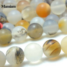 Mamiam Natural Grey Plants Agate Matte Beads 6mm 8mm Smooth Loose Round Stone Diy Bracelet Necklace Jewelry Making Gift Design 2024 - buy cheap