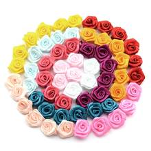 100pcs Satin Ribbon Rose Flower Bow Appliques Wedding Decor Appliques Sewing DIY 090B 2024 - buy cheap