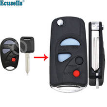 Модифицированный раскладной чехол для ключей 3 + 1/4 кнопки для NISSAN Maxima Sentra 2000-2006 2024 - купить недорого