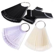 Color Card False Nail Tips Nail Art Display Tools Fan Transparent White Black Fake Nail Tips Manicure Accessories 2024 - buy cheap