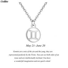 Ceilim Stainless Steel Star Zodiac Sign Neckless 12 Constellation Pendant Choker Necklace Women Chain Necklace Birthday Gift 2024 - buy cheap