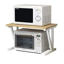 Estante de almacenamiento para horno microondas, utensilio de cocina multiusos, de acero y madera, sencillo, a la moda 2024 - compra barato