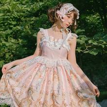 Vestido vintage de princesa lolita, estampado de cintura alta, Victoriano, kawaii, gótico, lolita, jsk, loli, palacio gótico 2024 - compra barato