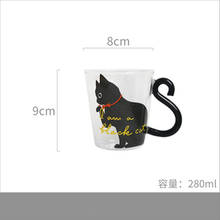 Creative cat glass lovers milk coffee cup transparent cap spoon handle animal water cup glass cup 2 2024 - buy cheap