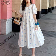 Elegant White Maxi Dress Summer 2022 Short Sleeve Floral Dress Women Casual Vintage Cotton Party Dresses Women Clothing 14415 2024 - buy cheap