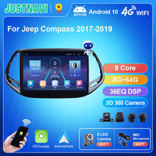 Rádio automotivo 2 din, com android 2017, navegação gps, multimídia, para jeep compass 2019 a 9.0 2024 - compre barato