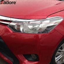 Headlight Eyelid Cover Trim For Toyota Vios Yaris 2013 2014 Sedan Chrome Head Light Lamp Eyebrow Strip Car Accessories 2pcs 2024 - buy cheap