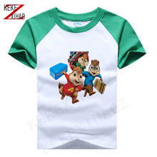 New Boy's T Shirt Alvin And The Chipmunks T Shirt Cotton Short-Sleeved  Printing Children's Cartoon Boys Kids Clothes 2024 - buy cheap